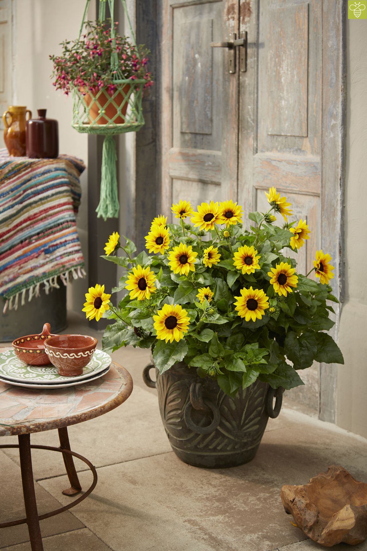 Suppenschüssel Country mit Sonnenblumen und Blumen